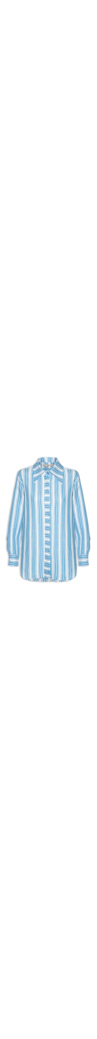 Camisa Feminina Linho Listrada - Azul