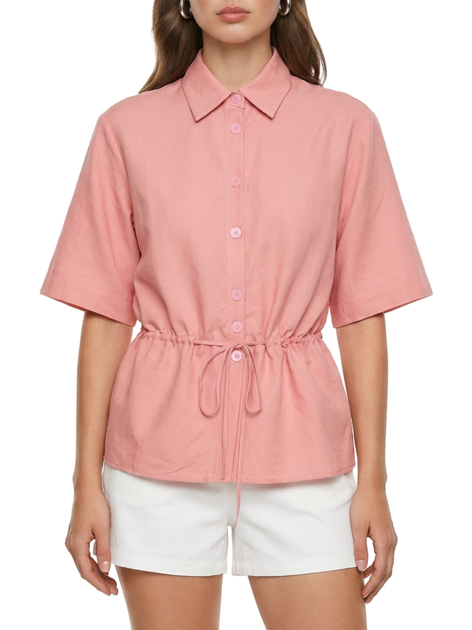 Camisa Feminina Linho Rosa Colcci