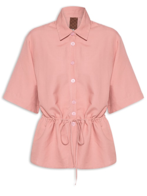 Camisa Feminina Linho - Rosa