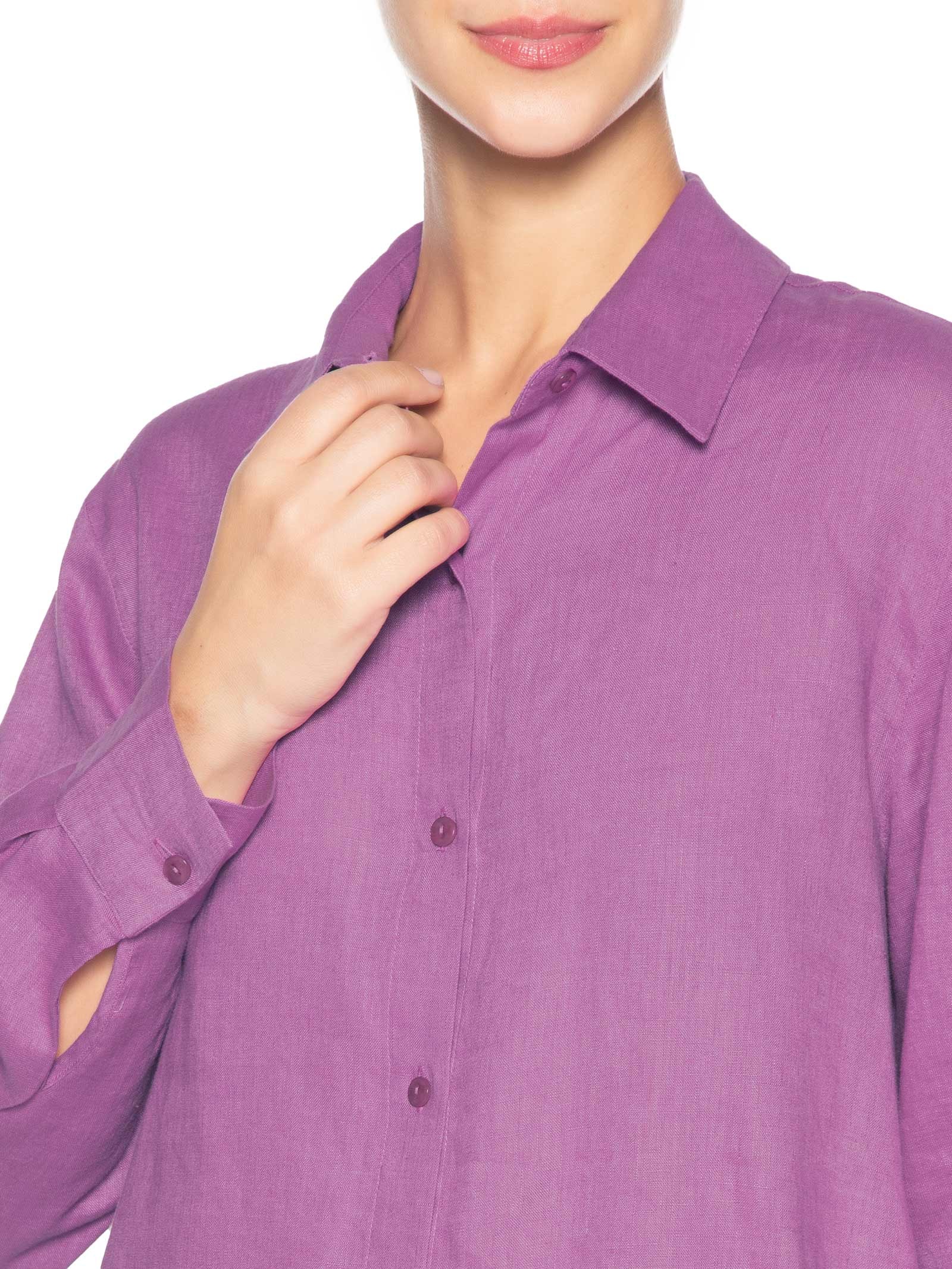 Camisa Feminina Linho Roxo Maria Filó