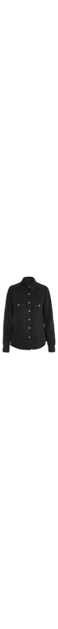 Camisa Feminina Liocel Bolsos Frontais - Preto