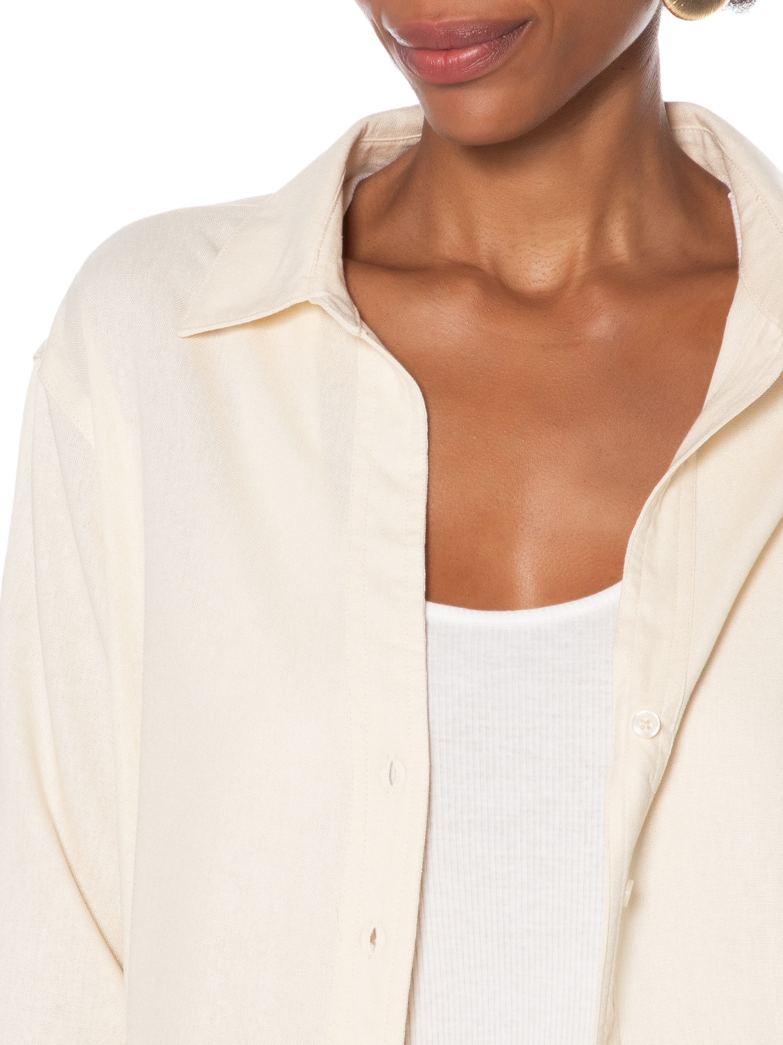 Camisa Feminina Lisa Off White Hering