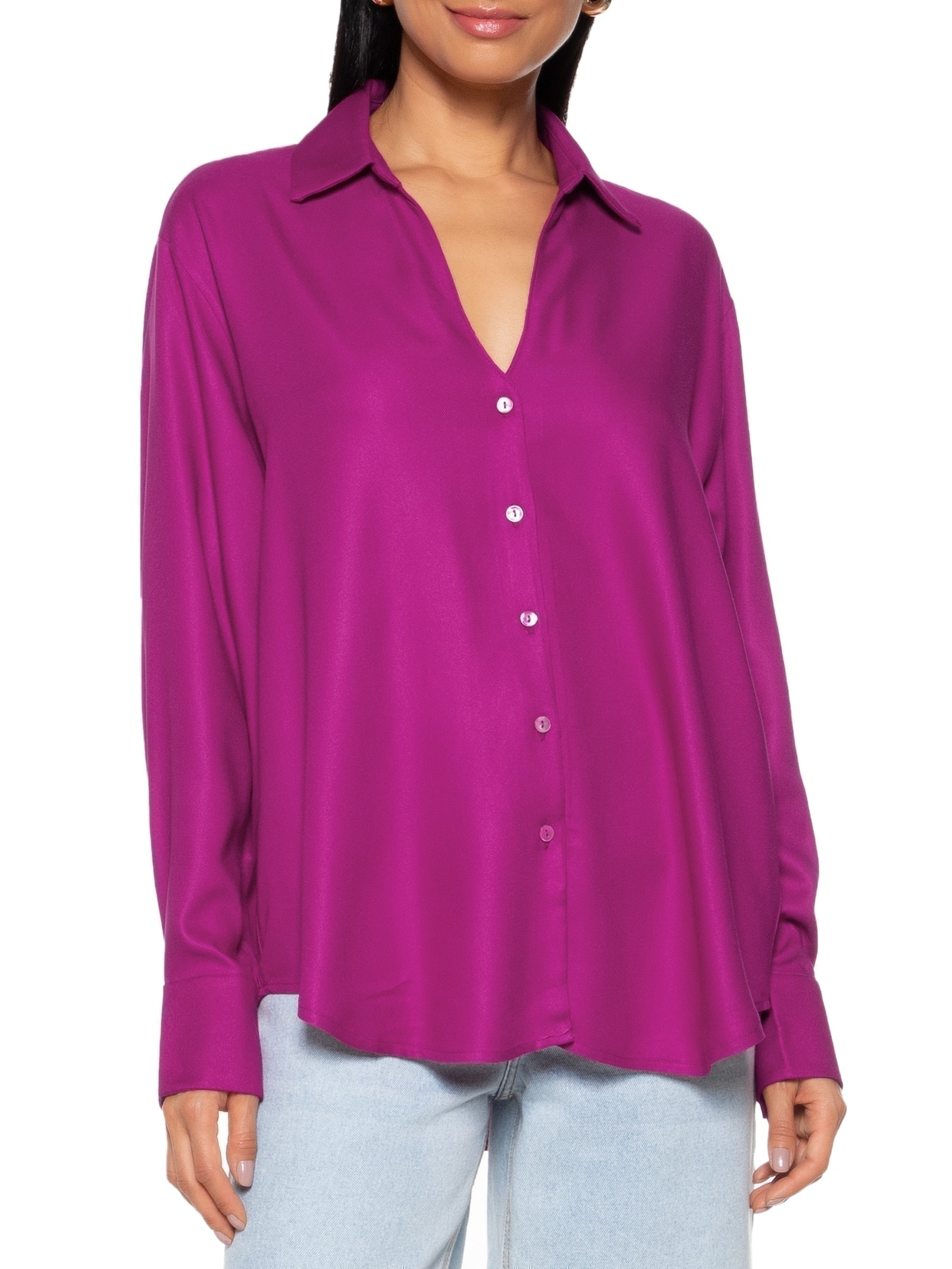 Camisa Feminina Lisa Rosa Dzarm