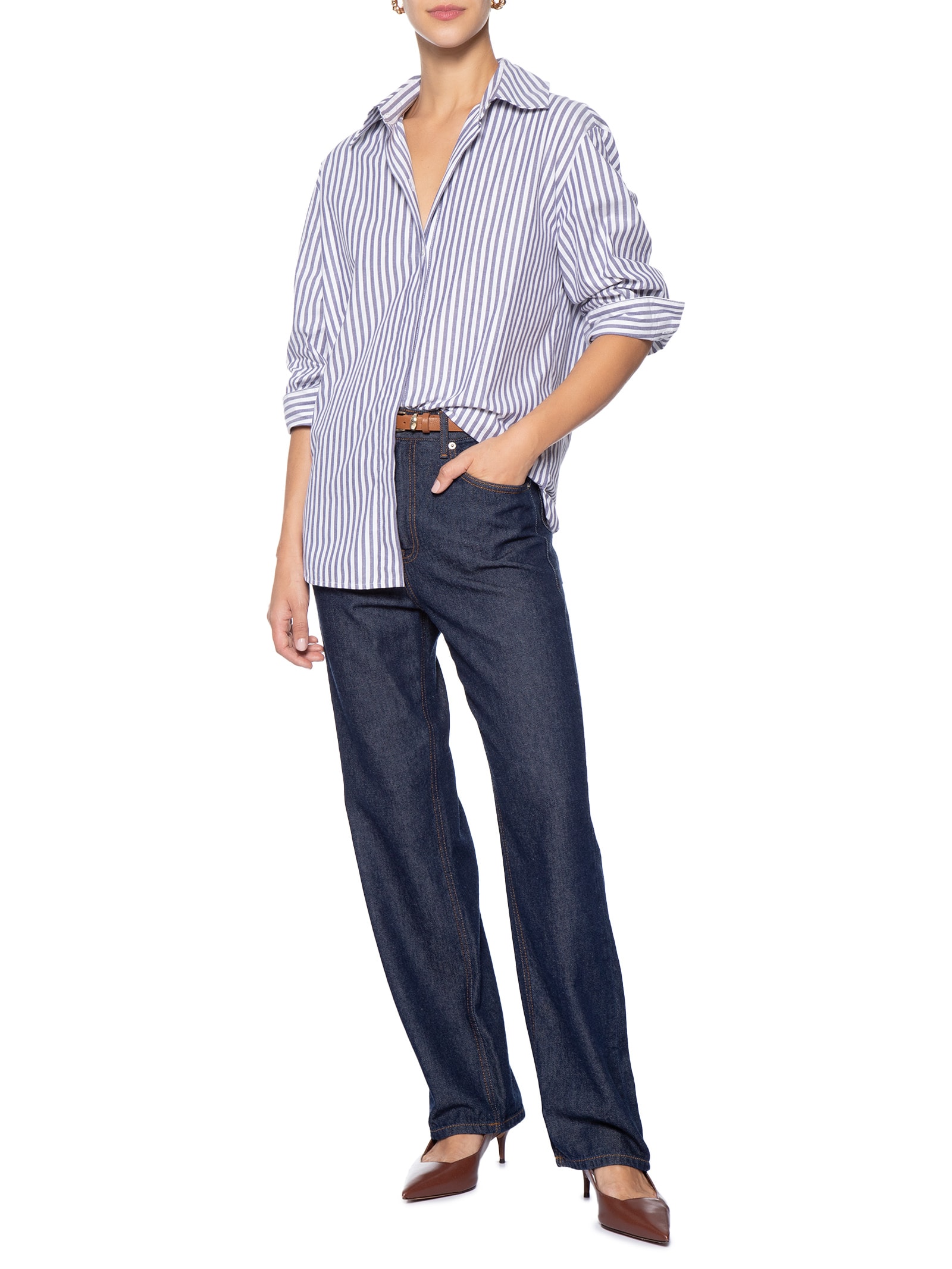 Camisa Feminina Listra Azul Animale