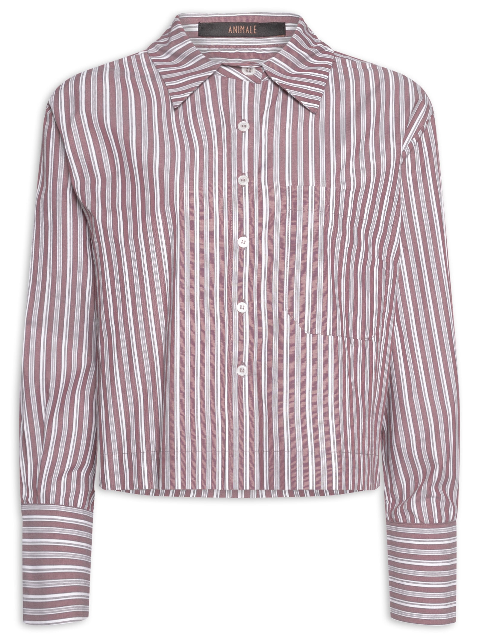 Camisa Feminina Listra Bordeaux Vermelho Animale