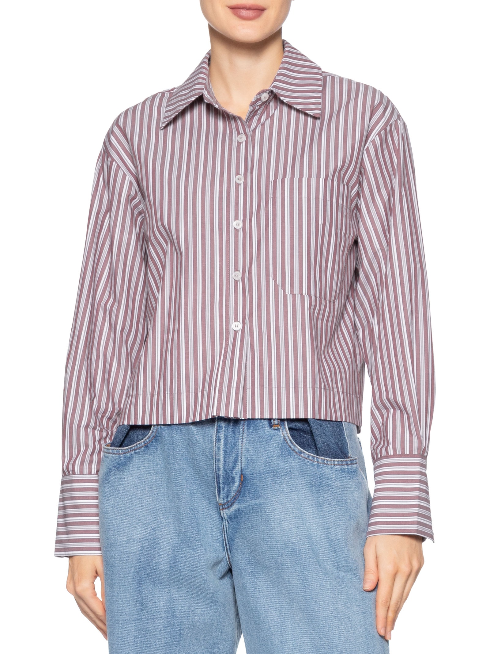 Camisa Feminina Listra Bordeaux Vermelho Animale