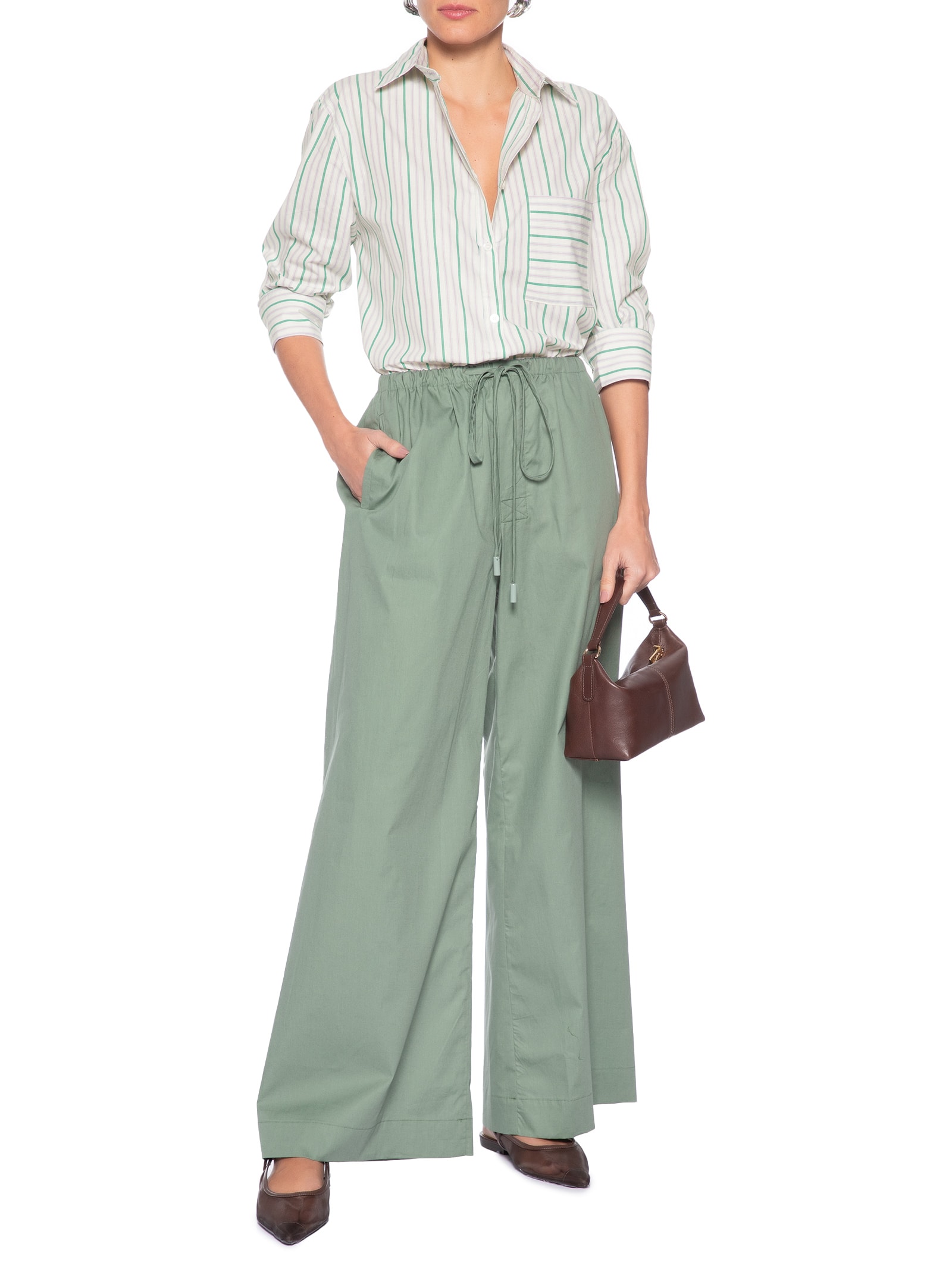 Camisa Feminina Listra Lilás Exotique Verde Animale