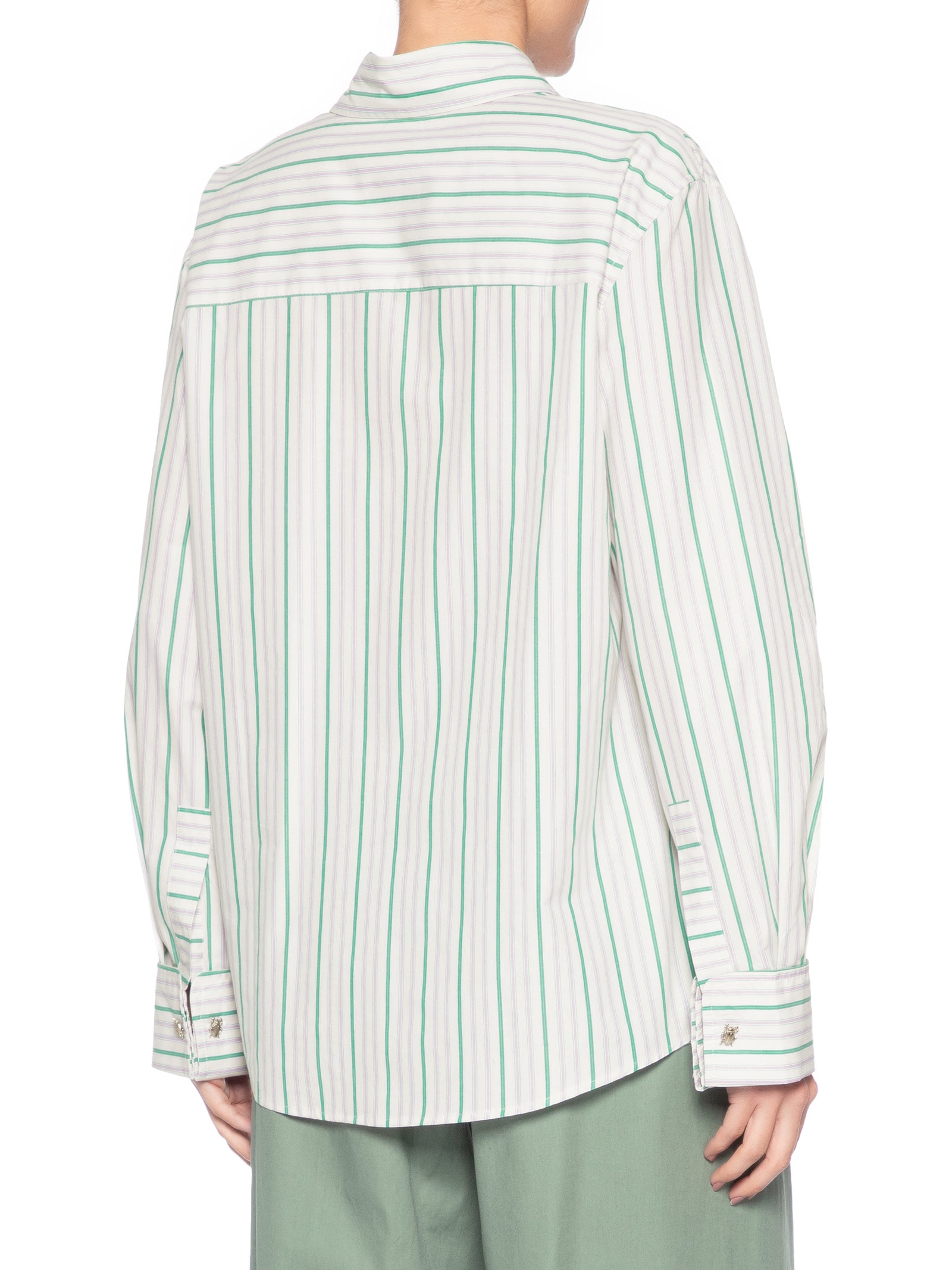 Camisa Feminina Listra Lilás Exotique Verde Animale