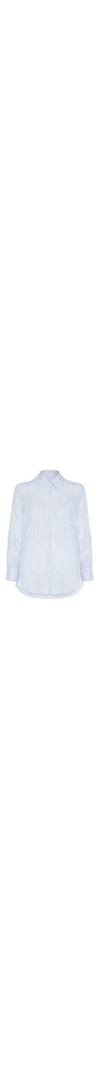Camisa Feminina Listrada Linho - Azul