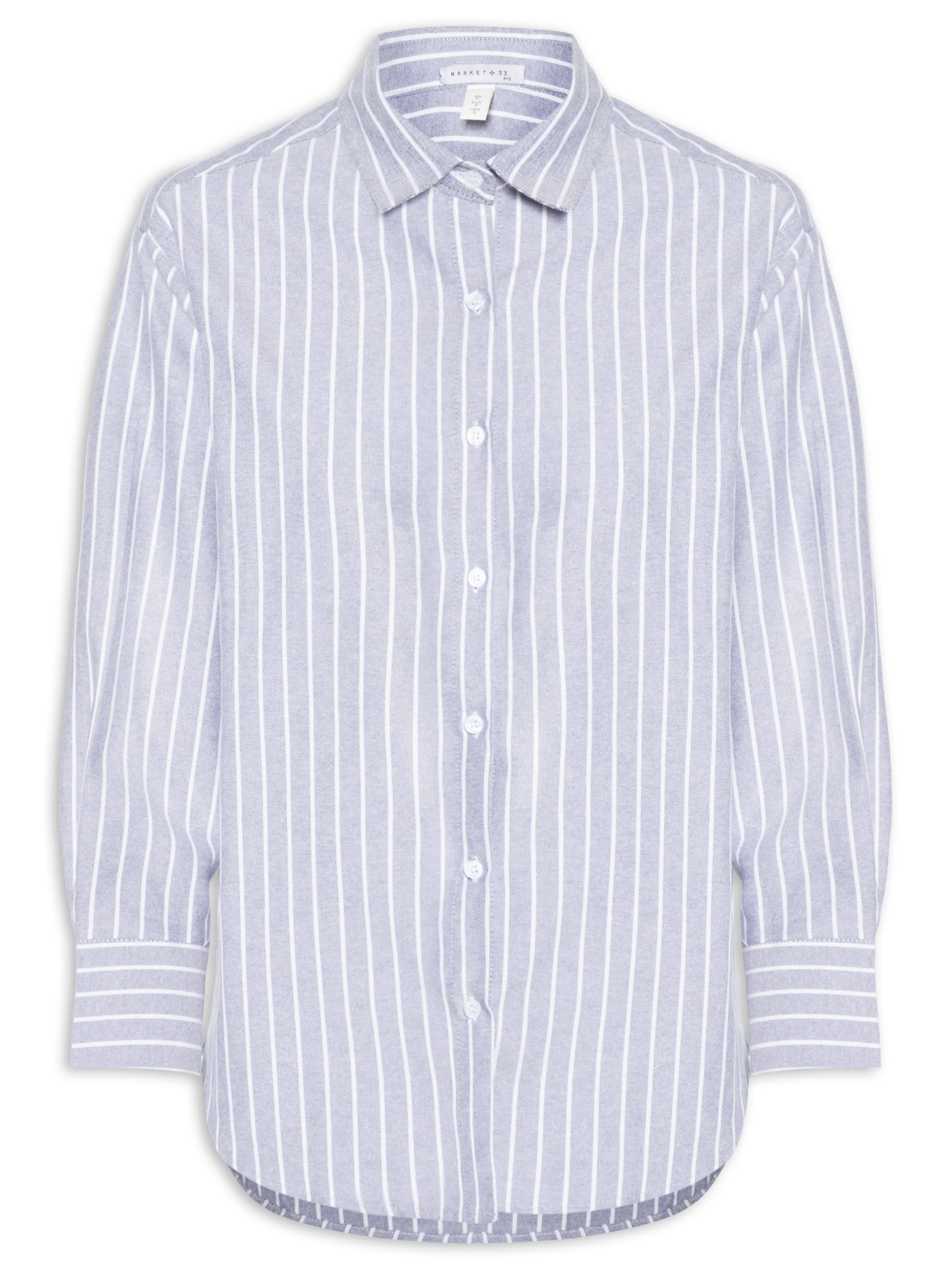 Camisa Feminina Listrada – Cinza Market 33