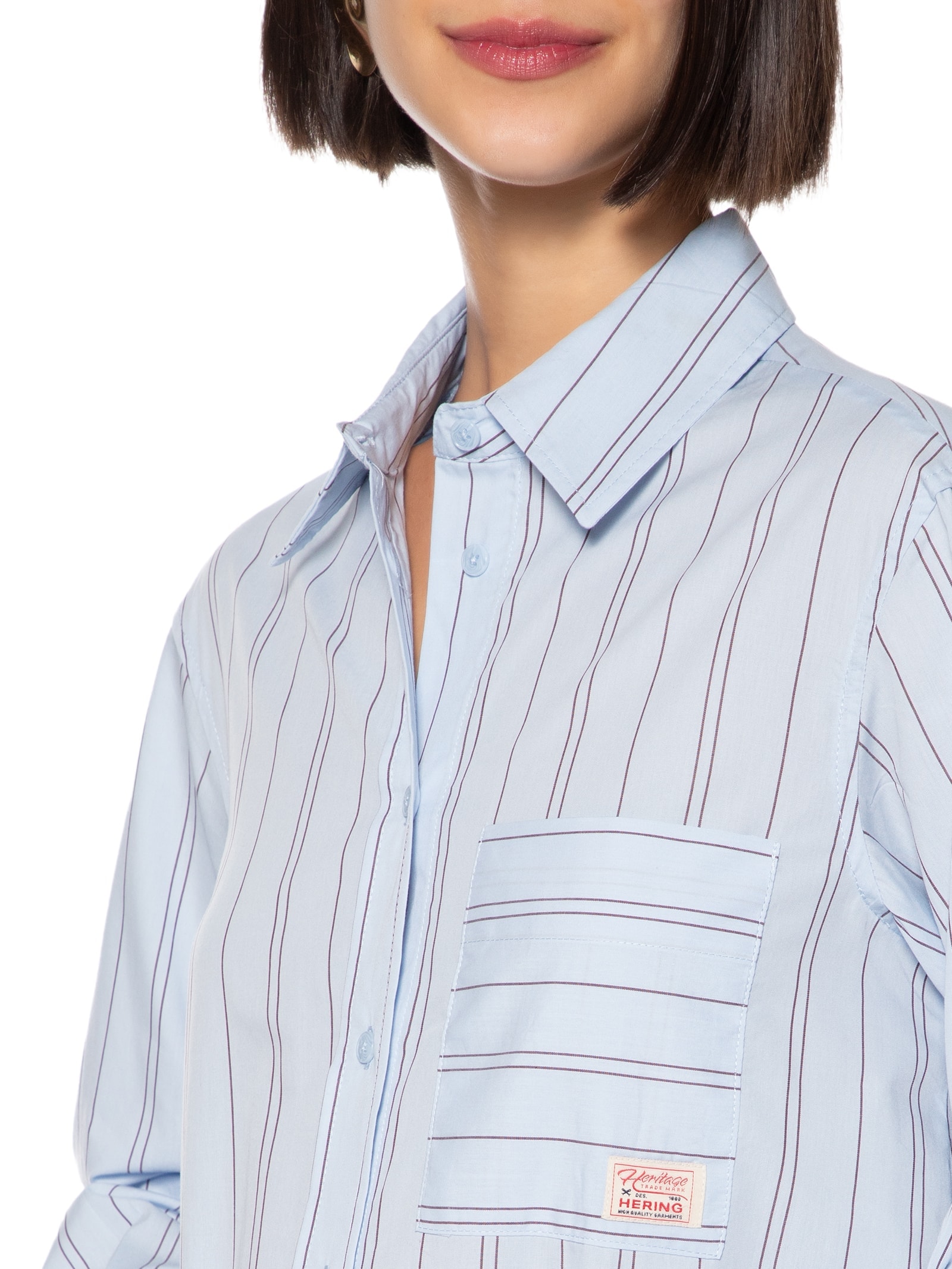 Camisa Feminina Listras Azul Hering