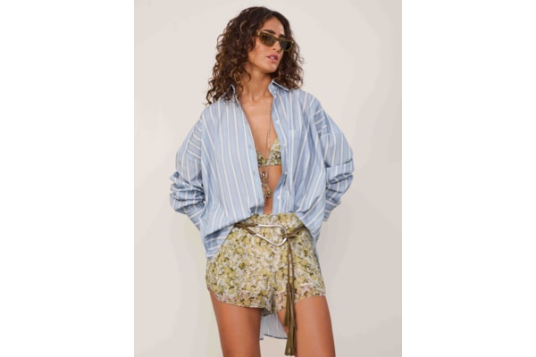 Camisa Feminina Listras - Azul