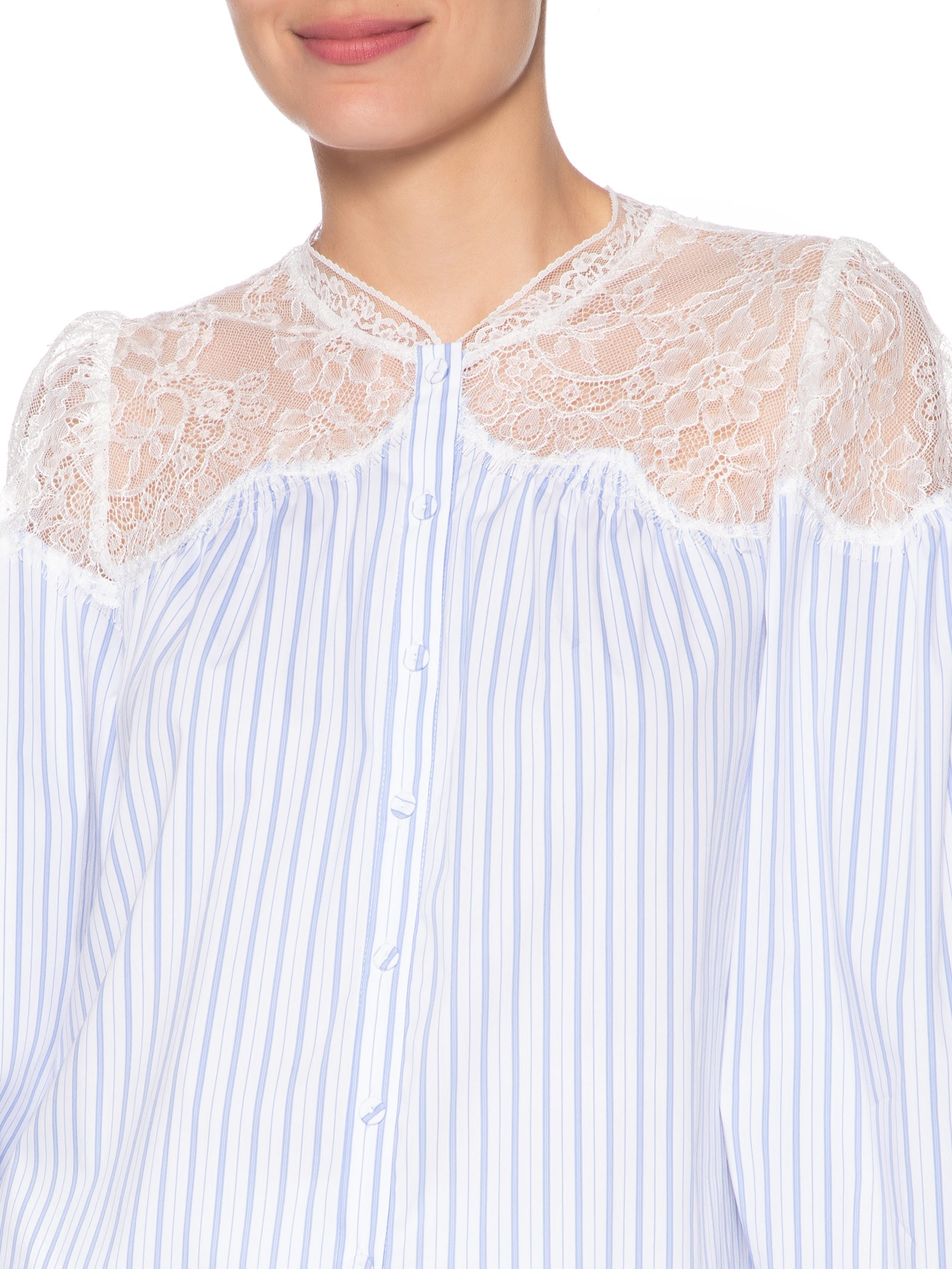 Camisa Feminina Listras Thalita Azul Le Lis