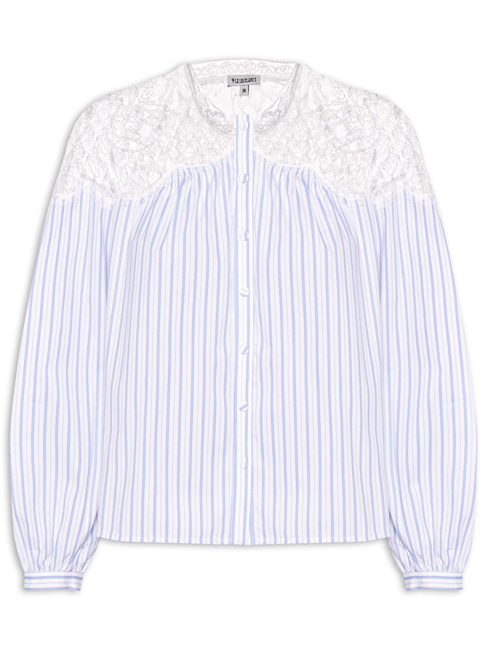 Camisa Feminina Listras Thalita Azul Le Lis