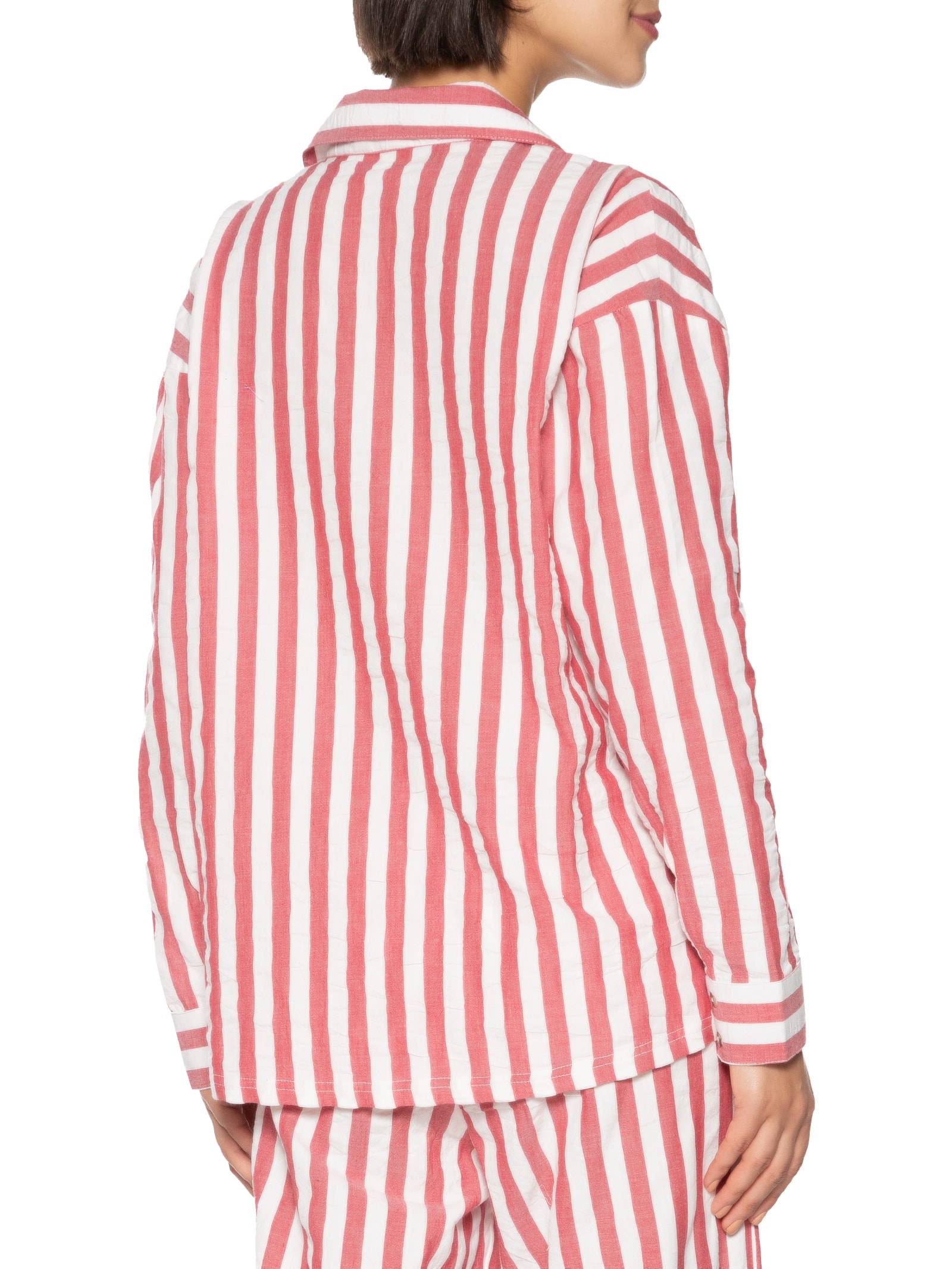 Camisa Feminina Listras Vermelho Hering Intimates