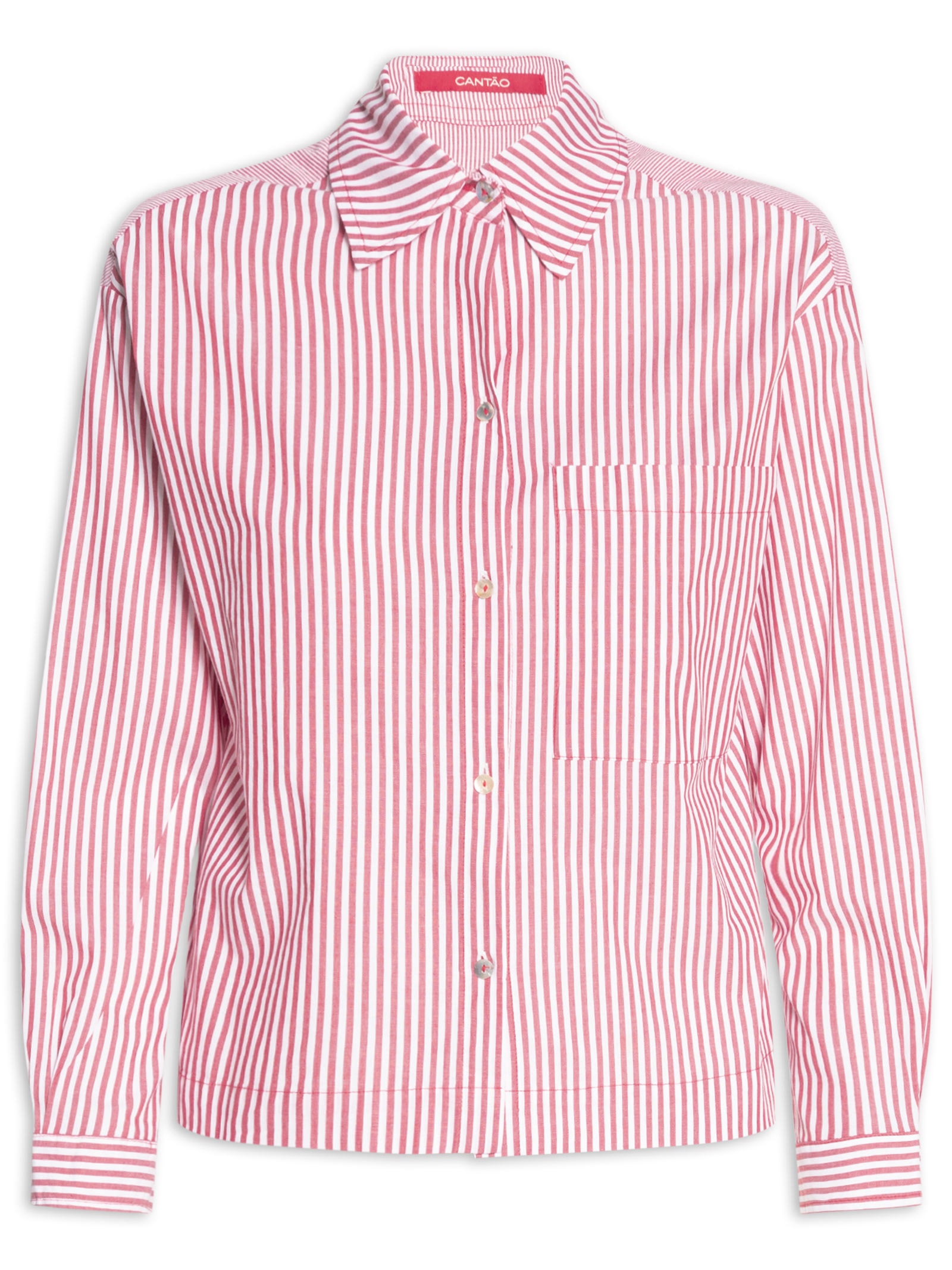 Camisa Feminina Listras Viva Bem Vermelho Cantão