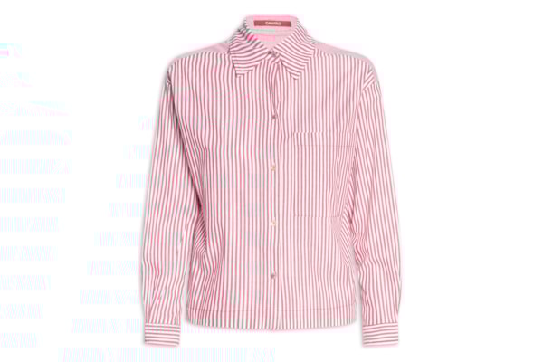 Camisa Feminina Listras Viva Bem - Vermelho