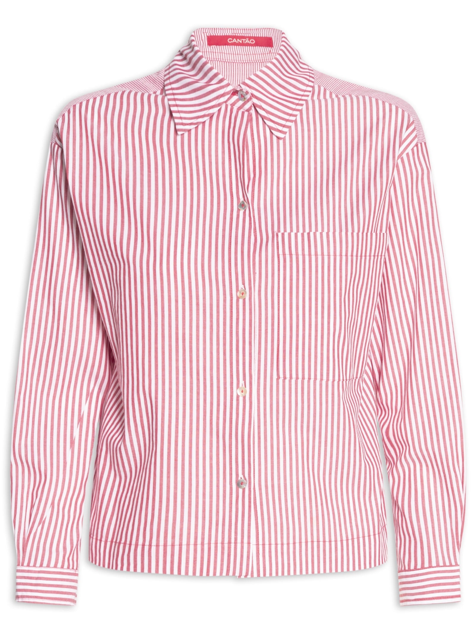 Camisa Feminina Listras Viva Bem Vermelho Cantão