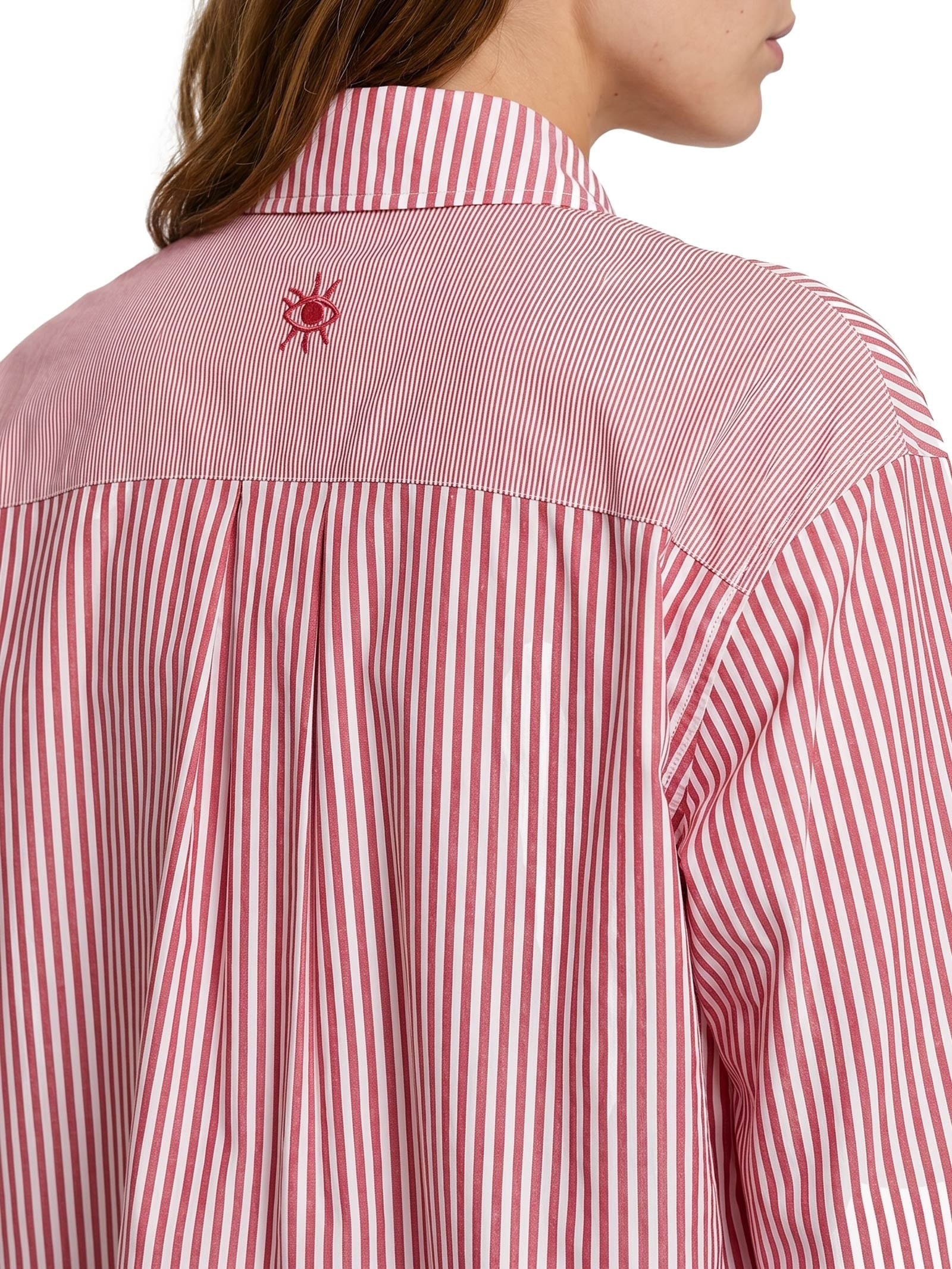 Camisa Feminina Listras Viva Bem Vermelho Cantão