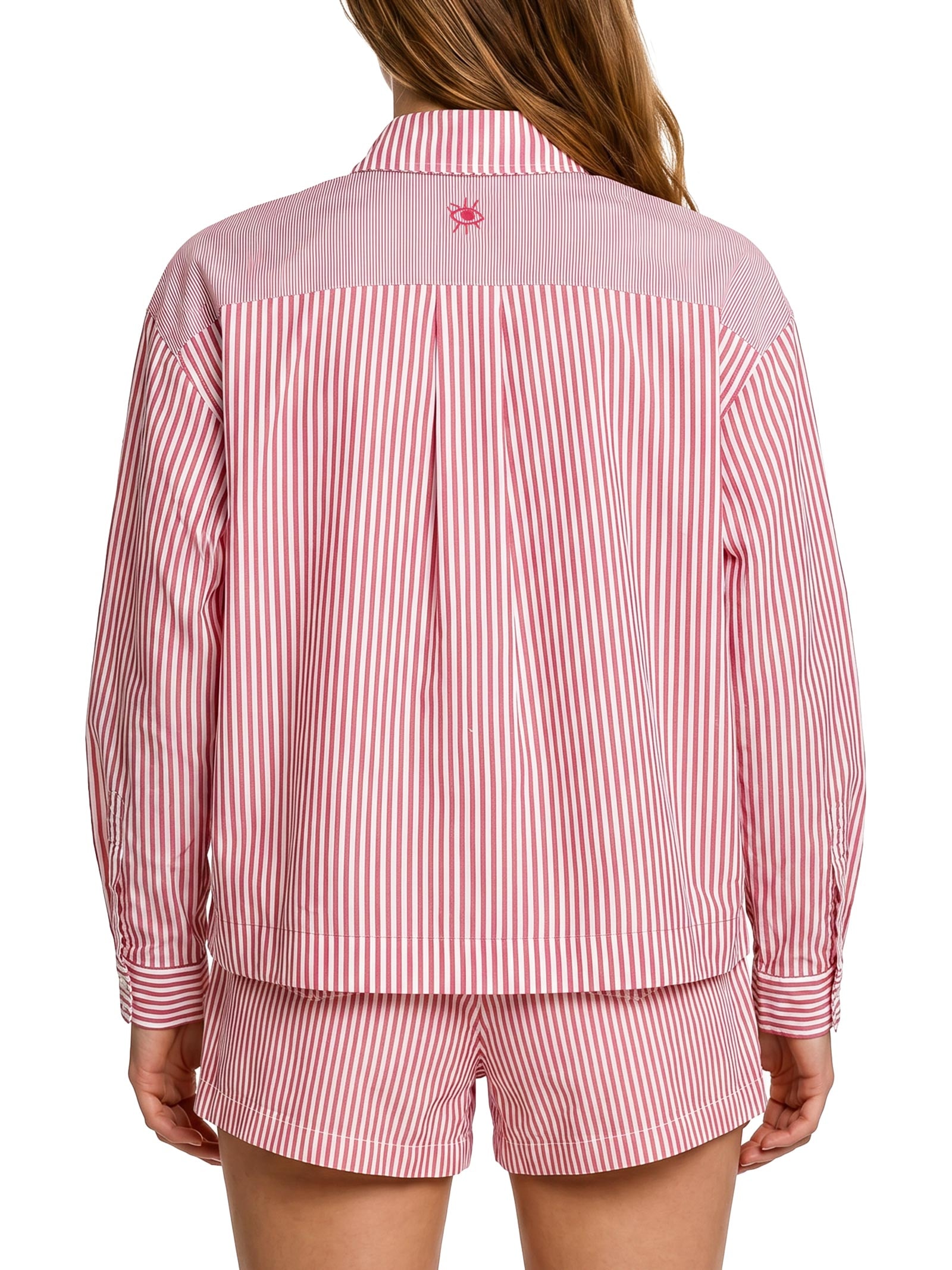 Camisa Feminina Listras Viva Bem Vermelho Cantão