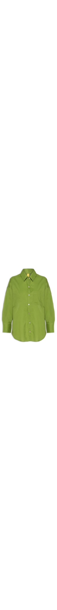 Camisa Feminina Longa Bolso - Verde