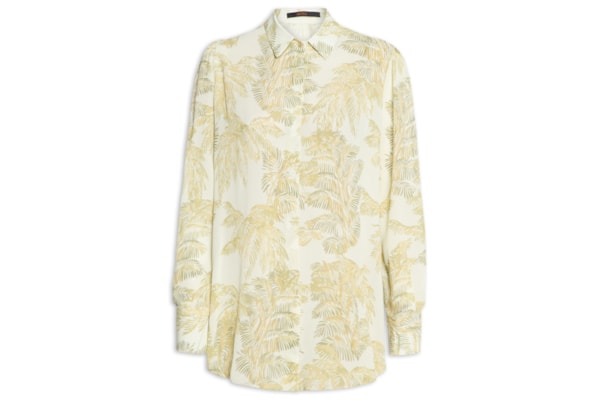 Camisa Feminina Longa Folhagem Plumes - Verde