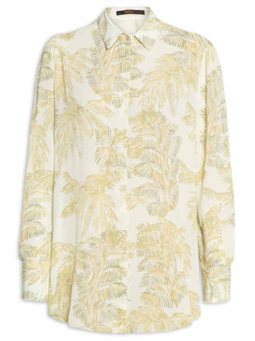 Camisa Feminina Longa Folhagem Plumes – Verde
