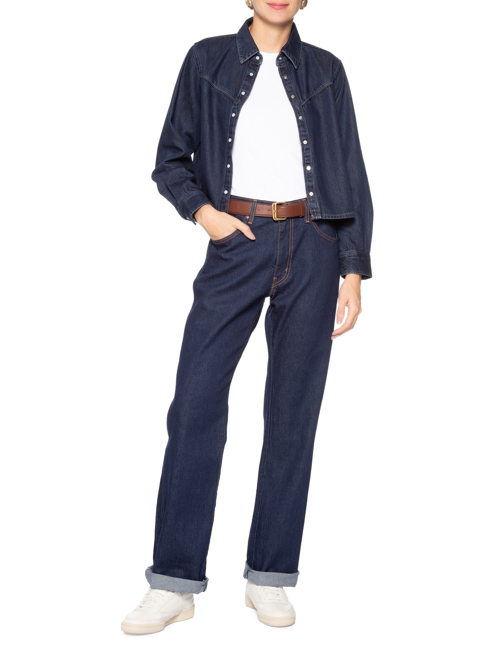 Camisa Feminina Longan Tencel Shacket Azul Levi's