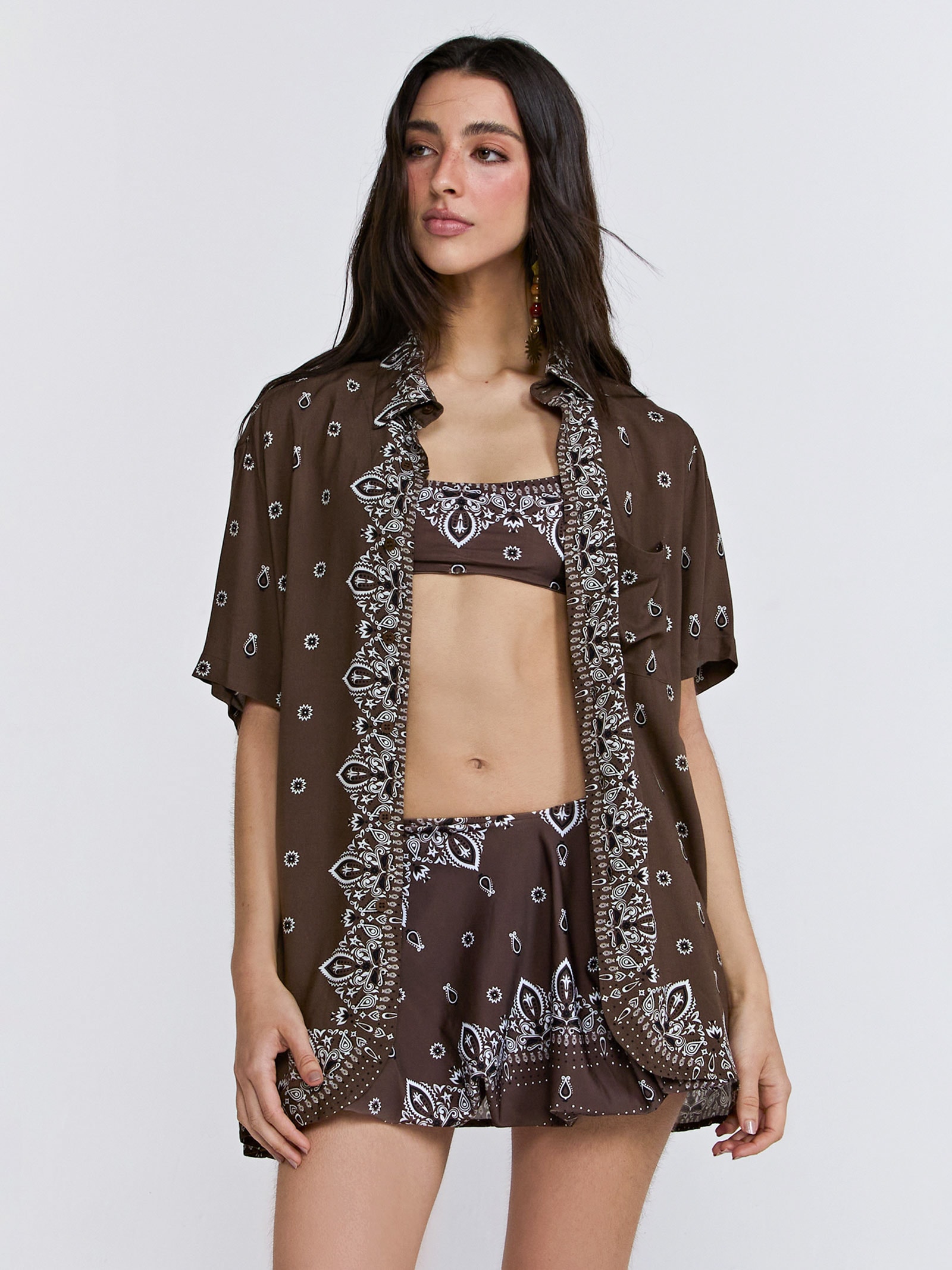 Camisa Feminina Lucia Marrom Triya