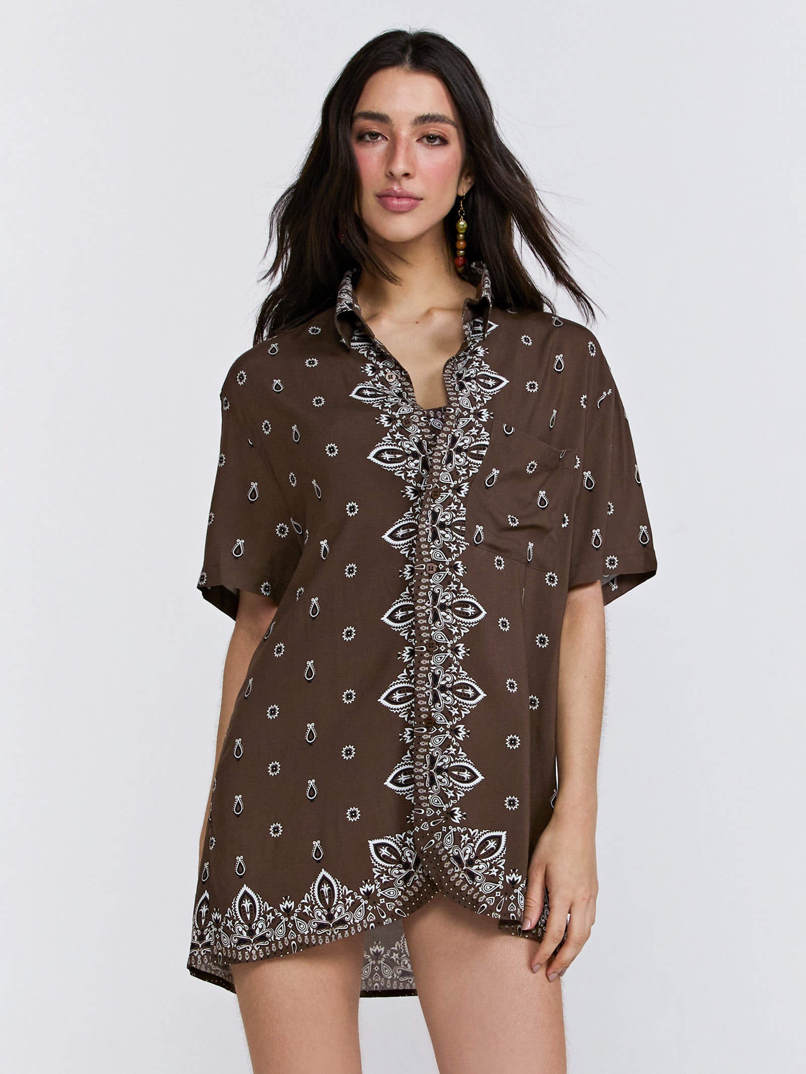 Camisa Feminina Lucia Marrom Triya