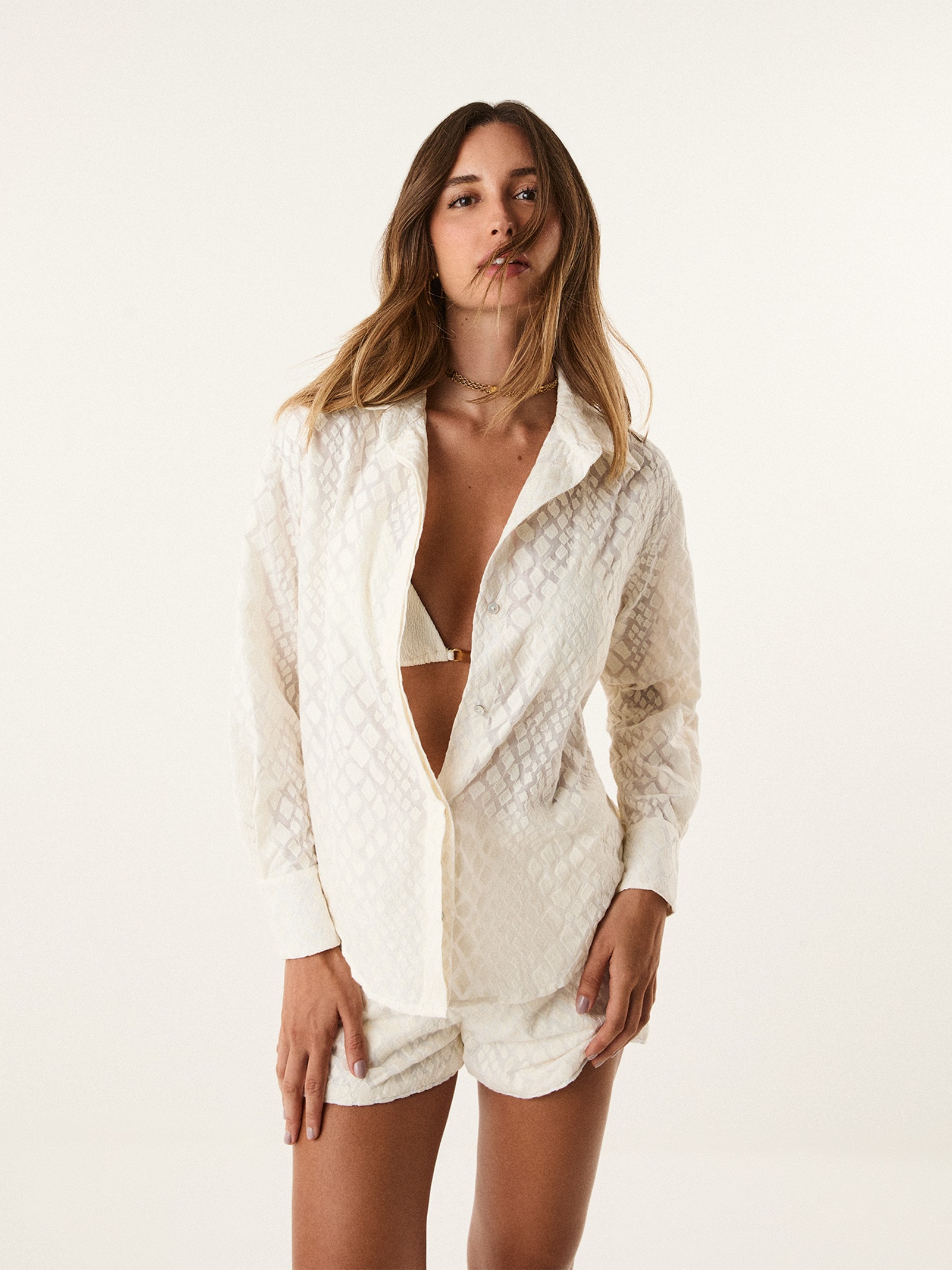 Camisa Feminina Lysa – Off White Vix