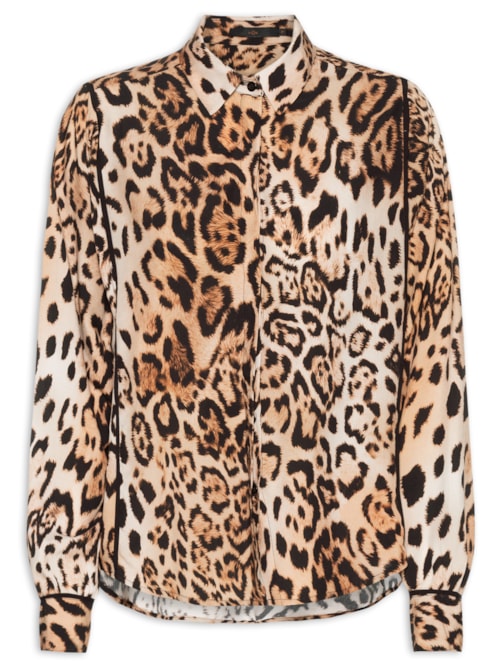 Camisa Feminina M/L Detalhada Estampa Savage Animal – Animal Print
