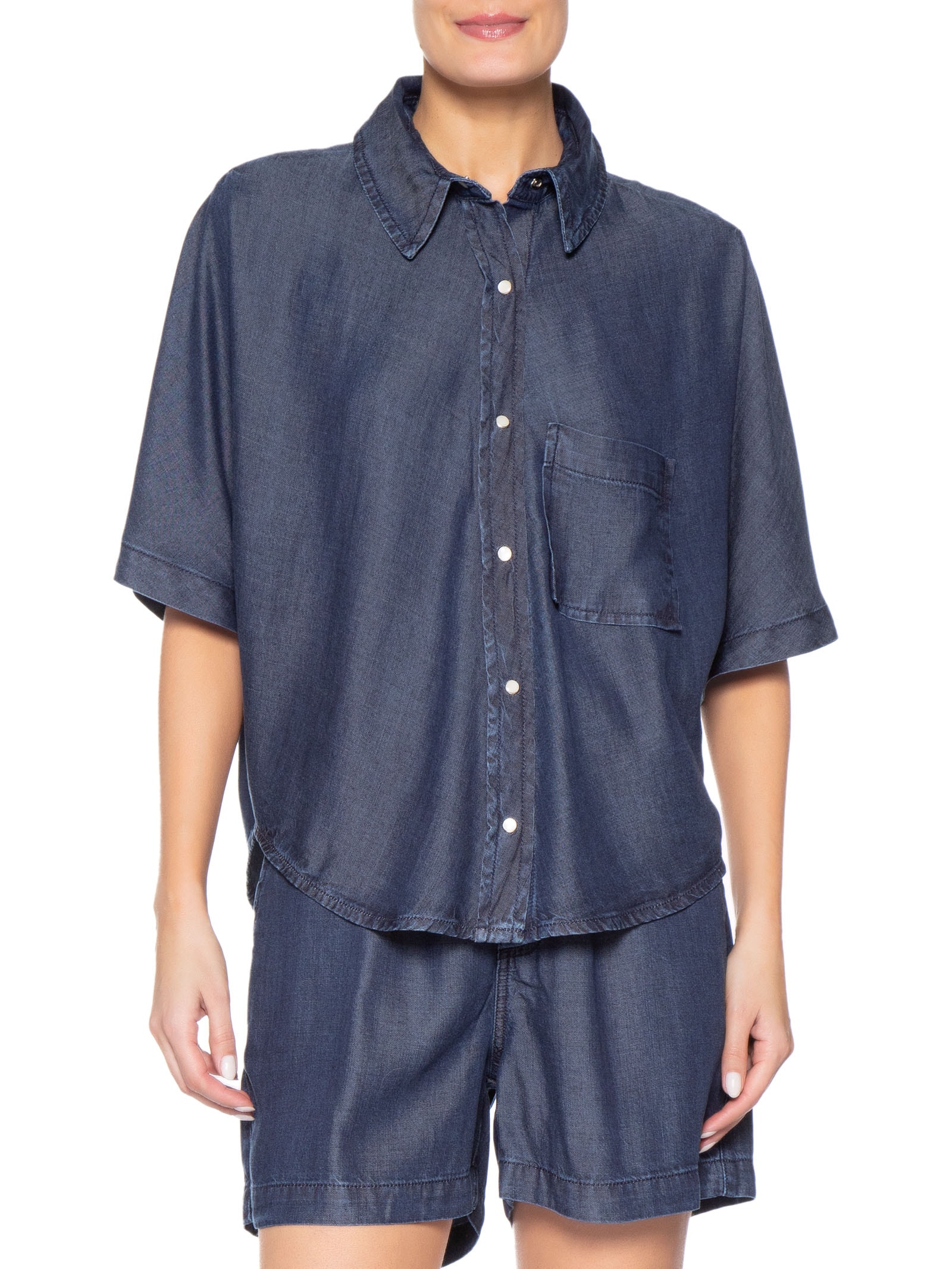 Camisa Feminina Maiara Azul P7 Jeans