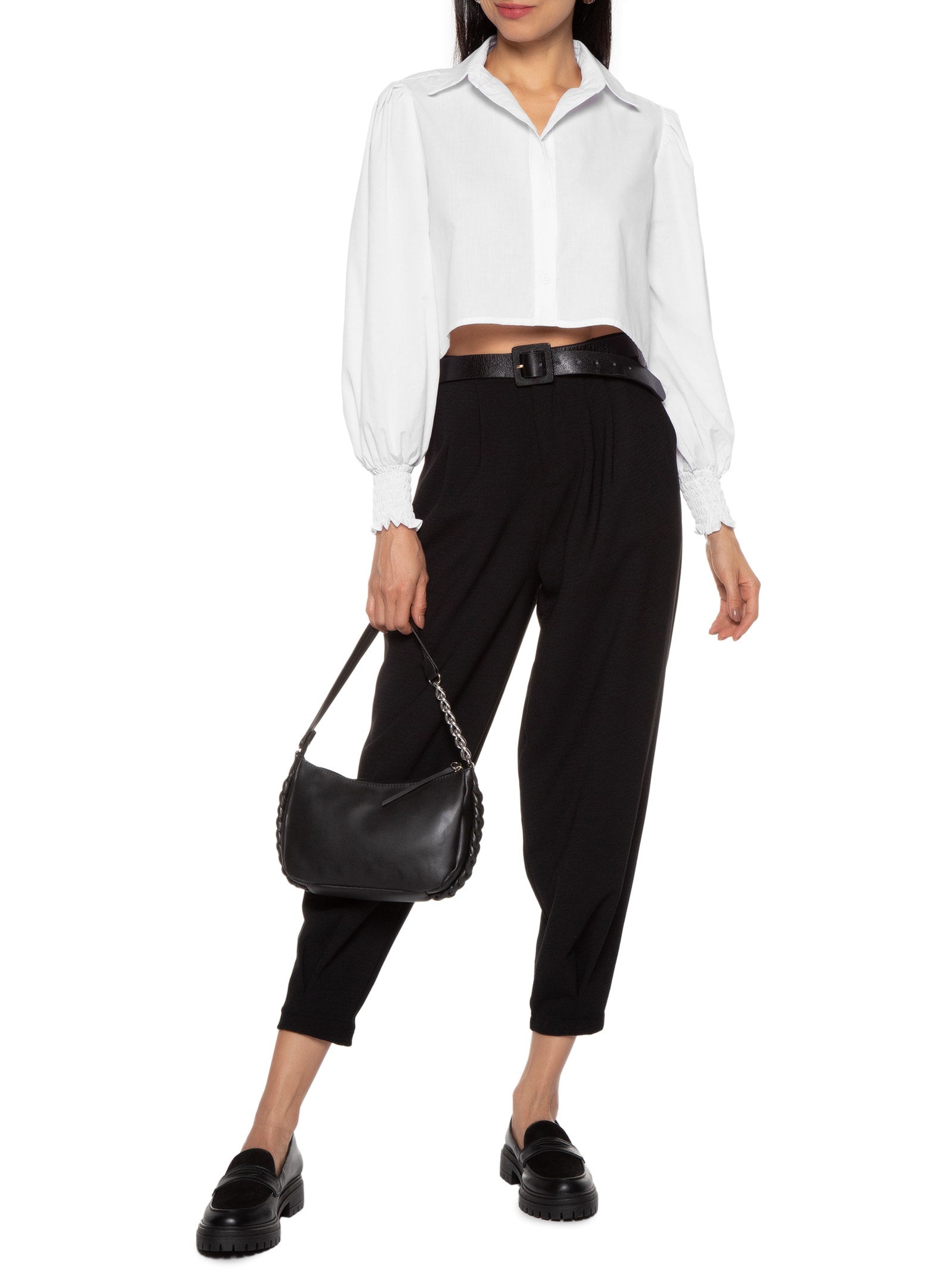 Camisa Feminina Manga Bufante Off White Market 33