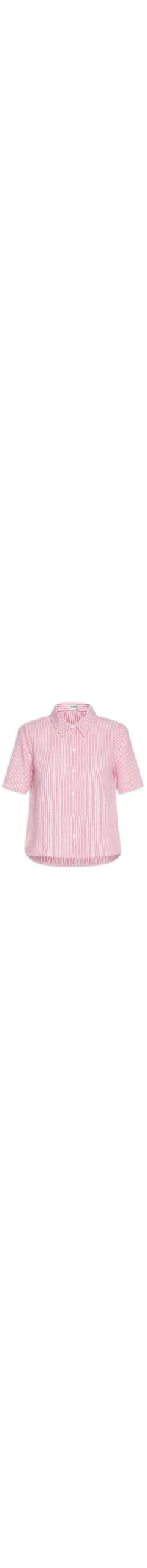 Camisa Feminina Manga Curta Listras - Rosa