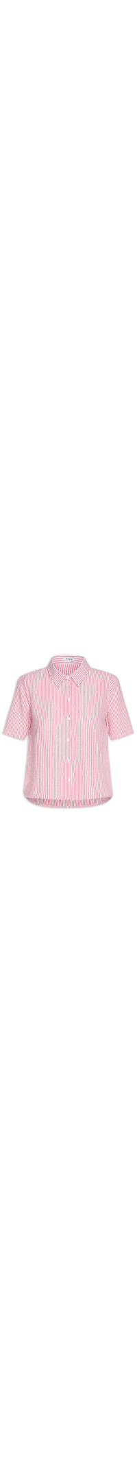 Camisa Feminina Manga Curta Listras - Rosa