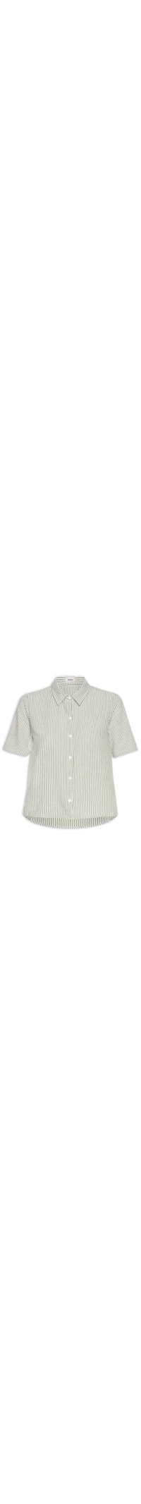 Camisa Feminina Manga Curta Listras - Verde