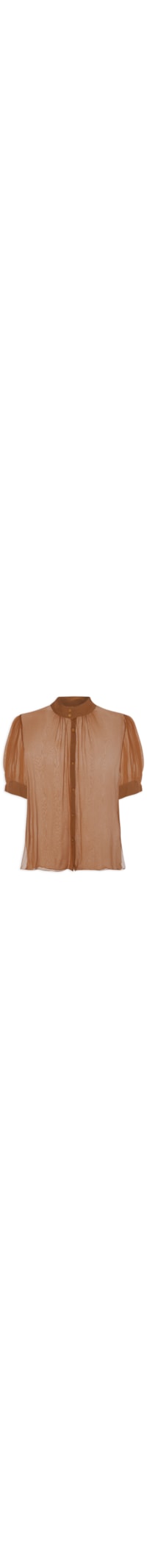 Camisa Feminina Manga Curta - Marrom