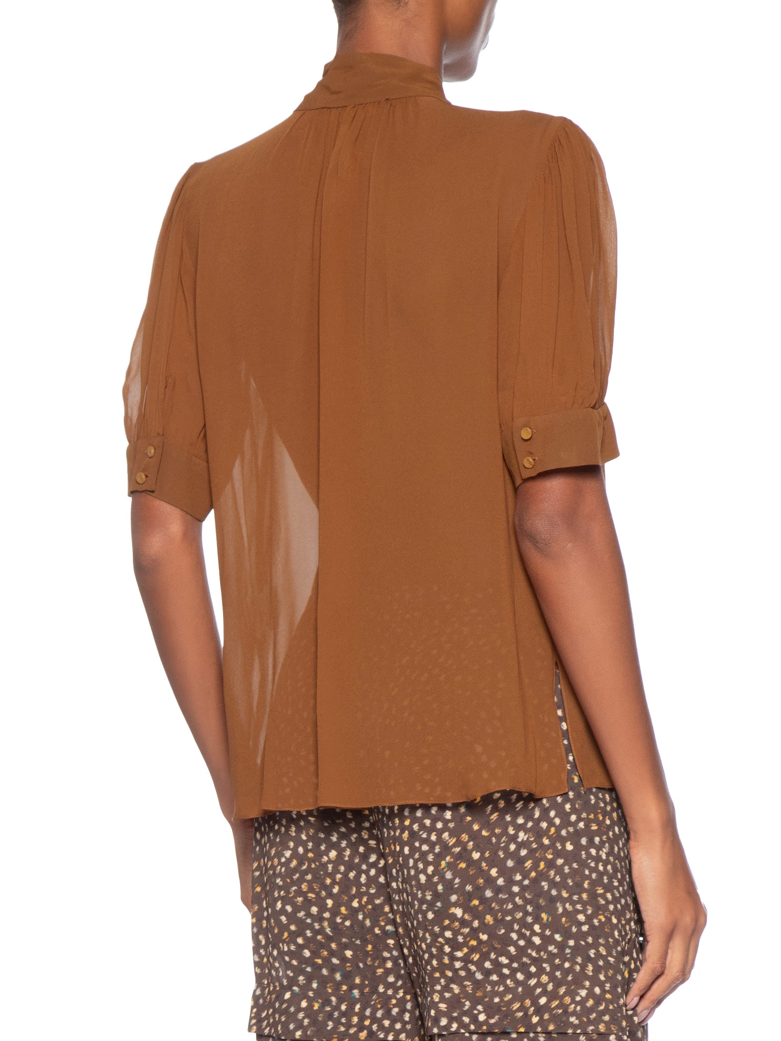 Camisa Feminina Manga Curta Marrom Animale