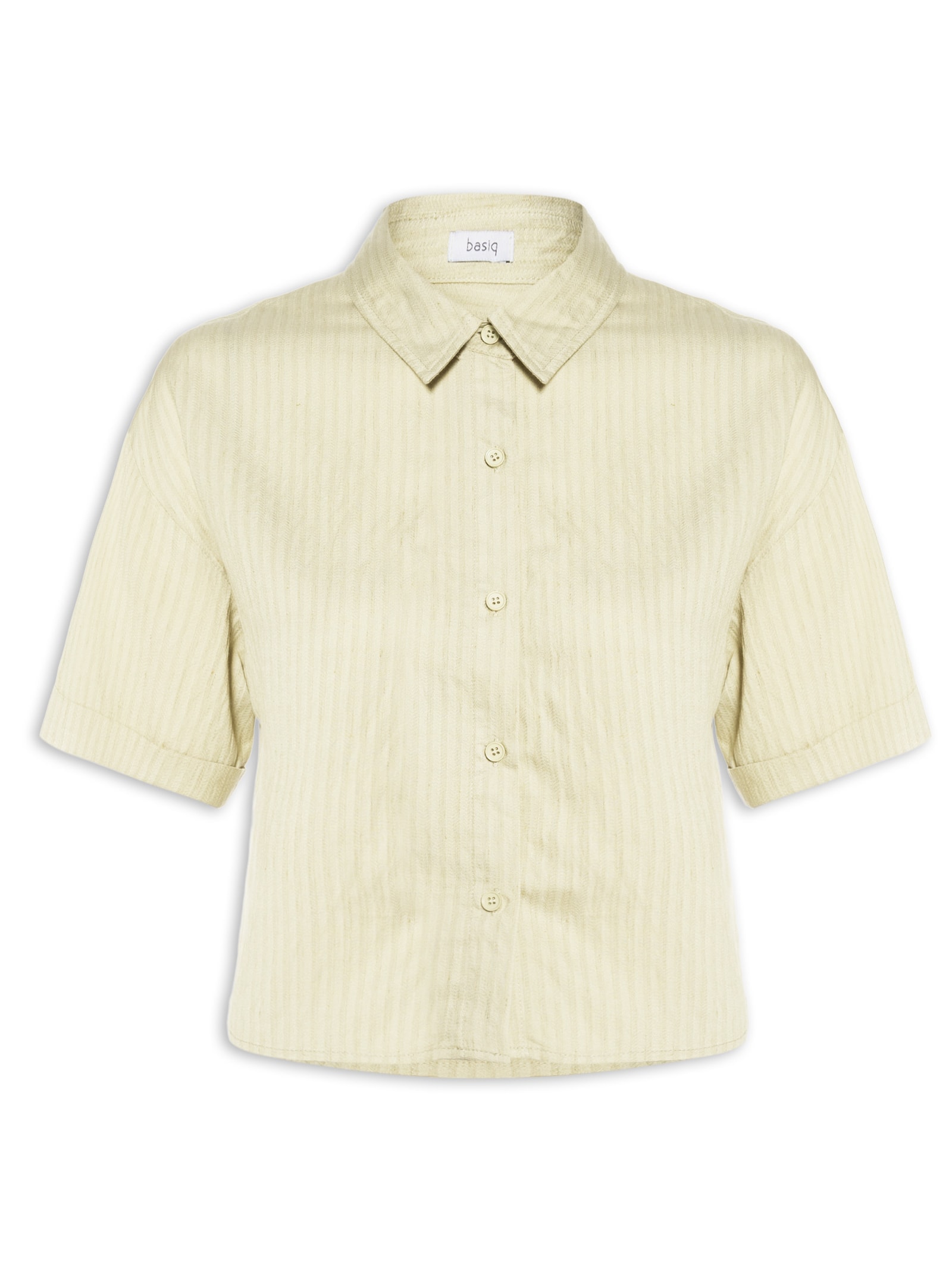 Camisa Feminina Manga Curta Verde Basiq