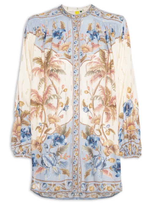 Camisa Feminina Manga Longa Albânia - Azul