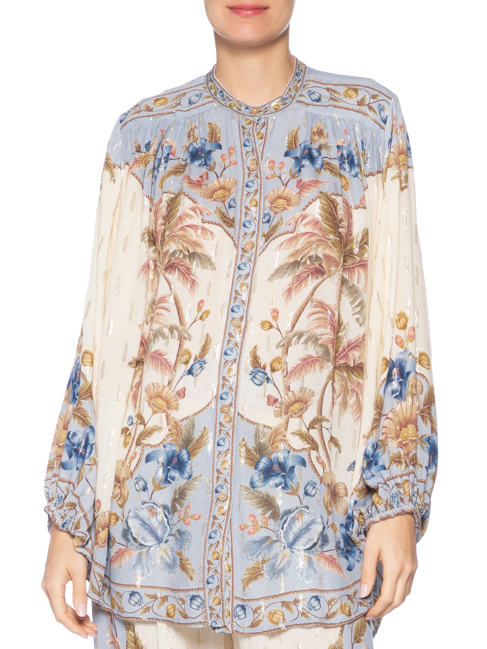 Camisa Feminina Manga Longa Albânia Azul Farm