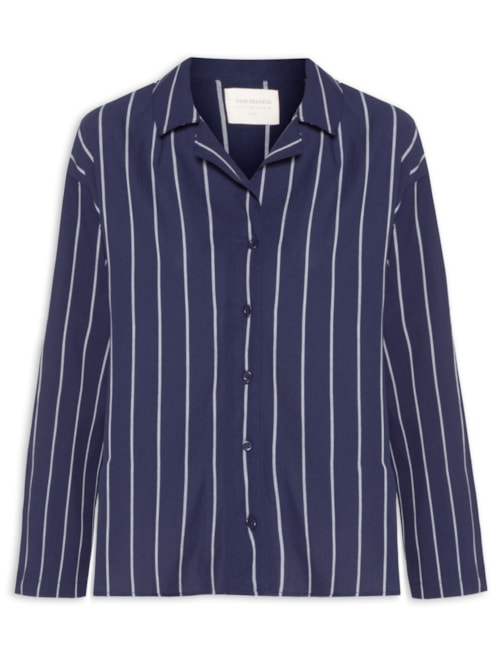 Camisa Feminina Manga Longa – Azul