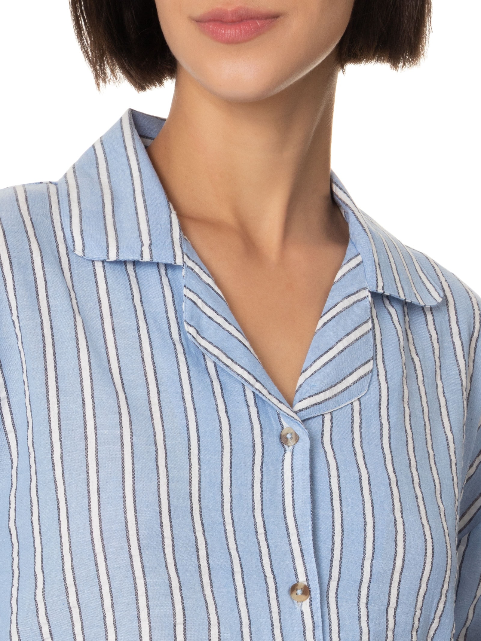 Camisa Feminina Manga Longa Azul Hering Intimates