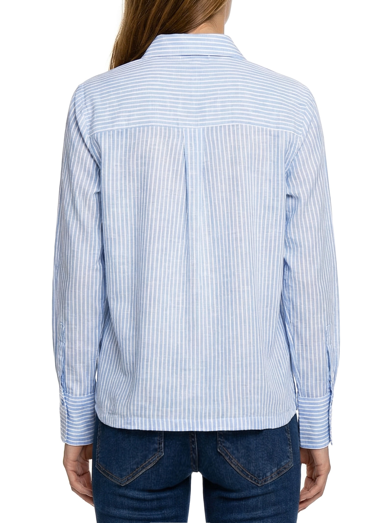 Camisa Feminina Manga Longa Azul Hering