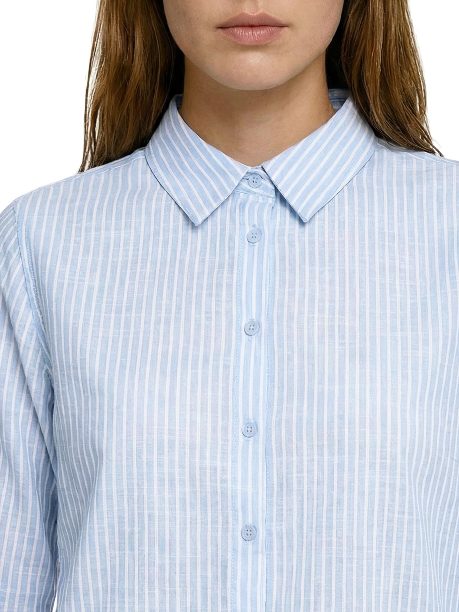 Camisa Feminina Manga Longa Azul Hering