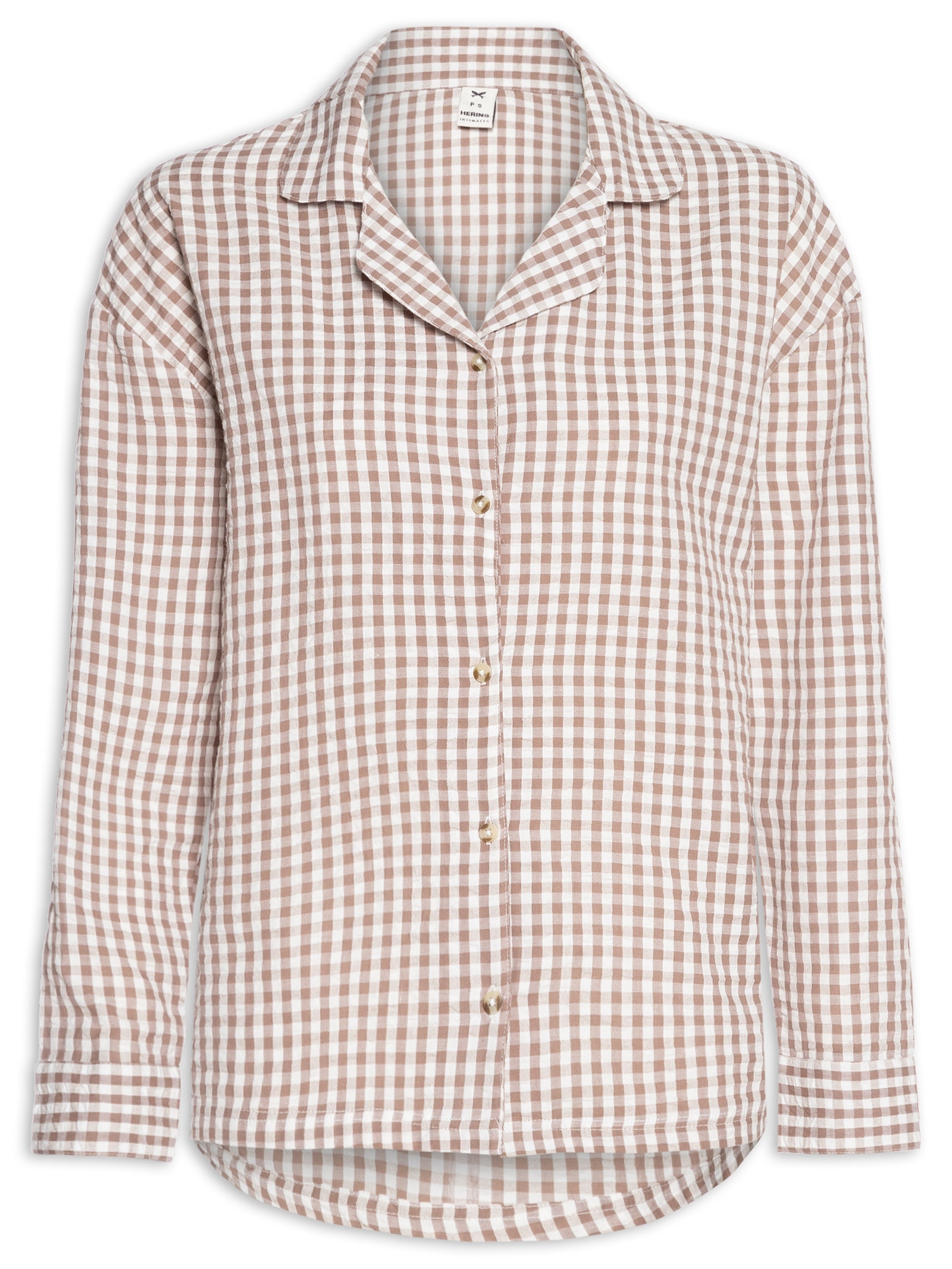 Camisa Feminina Manga Longa Bege Hering Intimates