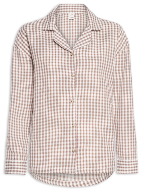 Camisa Feminina Manga Longa – Bege
