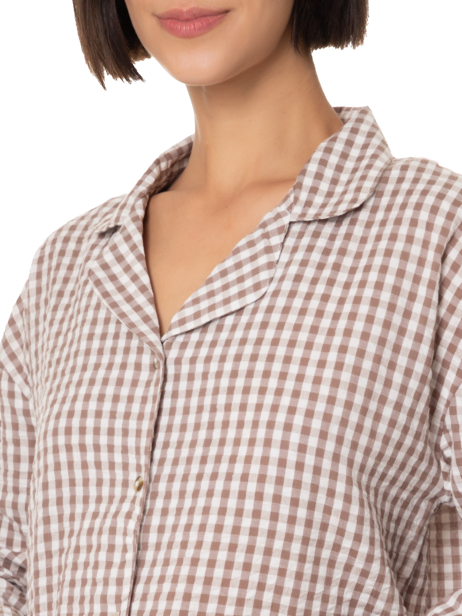 Camisa Feminina Manga Longa Bege Hering Intimates