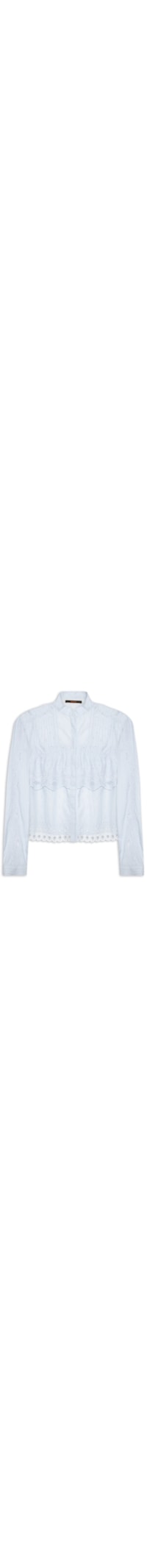 Camisa Feminina Manga Longa Bordado Camadas Color – Azul